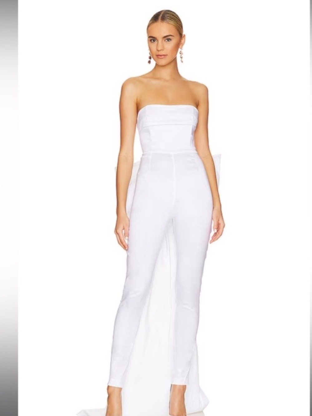 Nookie White Strapless Tail-Back Jumpsuit